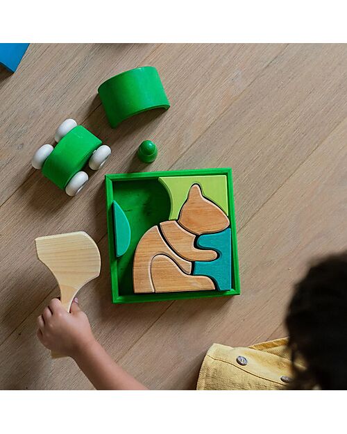 Grimm's Set Costruzioni Verde - Scoiattolo - Legno - 1+ anni Giochi Montessoriani