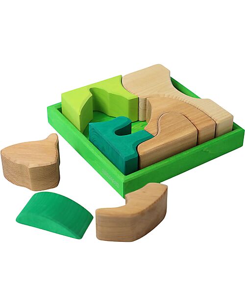 Grimm's Set Costruzioni Verde - Scoiattolo - Legno - 1+ anni Giochi Montessoriani