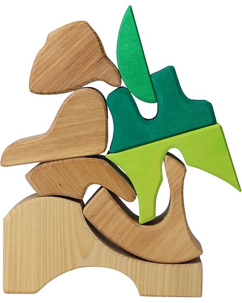 Grimm's Set Costruzioni Verde - Scoiattolo - Legno - 1+ anni Giochi Montessoriani