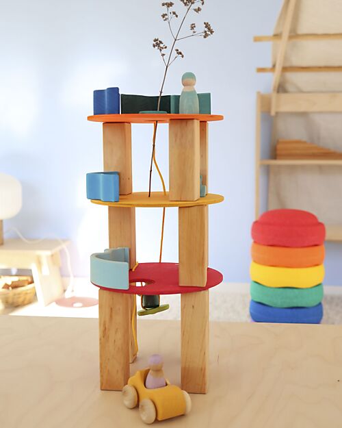 Grimm's Set Dischi Rotanti - Caldo Classico - Grimm's x Stapelstein Giochi di Equilibrio_