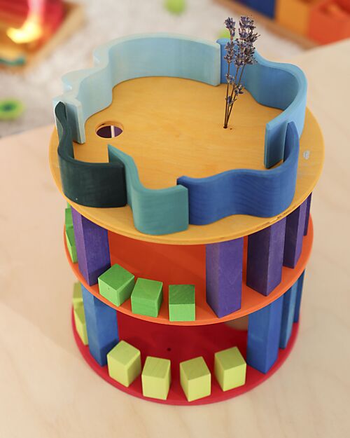 Grimm's Set Dischi Rotanti - Caldo Classico - Grimm's x Stapelstein Giochi di Equilibrio_