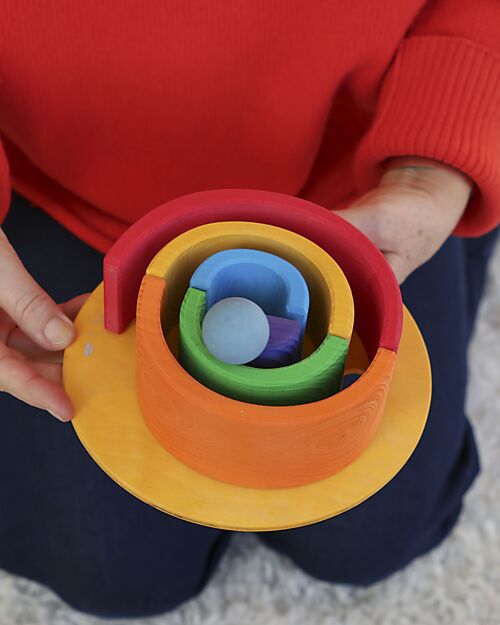 Grimm's Set Dischi Rotanti - Caldo Classico - Grimm's x Stapelstein Giochi di Equilibrio_