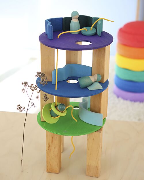 Grimm's Set Dischi Rotanti - Freddo Classico - Grimm's x Stapelstein Giochi di Equilibrio_