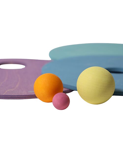 Grimm's Set Dischi Rotanti - Pastello Freddo - Grimm's x Stapelstein Giochi di Equilibrio_