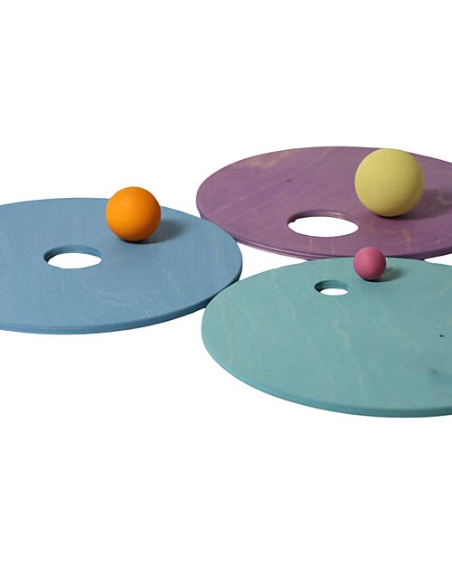Grimm's Set Dischi Rotanti - Pastello Freddo - Grimm's x Stapelstein Giochi di Equilibrio_