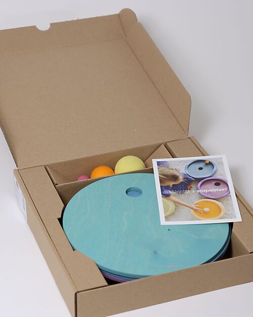 Grimm's Set Dischi Rotanti - Pastello Freddo - Grimm's x Stapelstein Giochi di Equilibrio_
