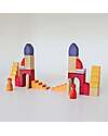 Grimm's Set Gioco Costruzioni del Mondo - Mondo del Deserto - Giallo - Arancione - Rosso Costruzioni in Legno