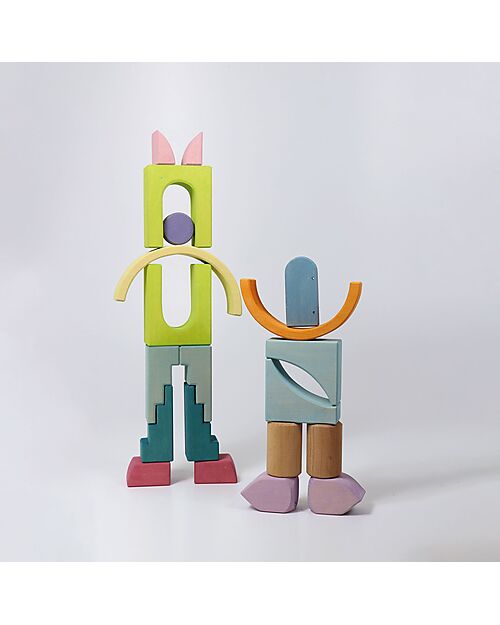 Grimm's Set Gioco Costruzioni del Mondo - Mondo delle Nuvole - Pastello Costruzioni in Legno