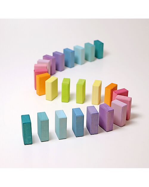 Grimm's Set Gioco Mattoncini Duo - Pastello - Legno 100% FSC Costruzioni in Legno