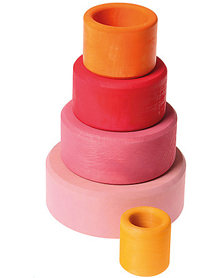 Grimm's Set Gioco Milleusi Ciotoline in Legno, Lecca lecca - 5 pezzi Incastri In Legno