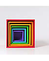 Grimm's Set Gioco Milleusi Quadrati Grande in Legno - Arcobaleno - 6 Pezzi Giochi Montessoriani