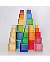Grimm's Set Gioco Milleusi Quadrati Grande in Legno - Arcobaleno - 6 Pezzi Giochi Montessoriani