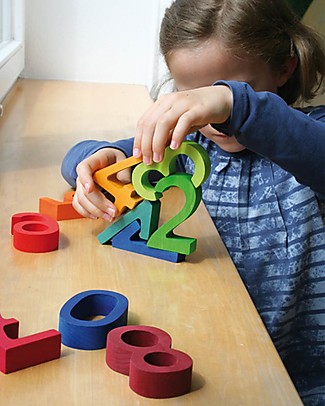 Grimm's Set Numeri, Arcobaleno - dallo 0 al 9 Attività Montessori