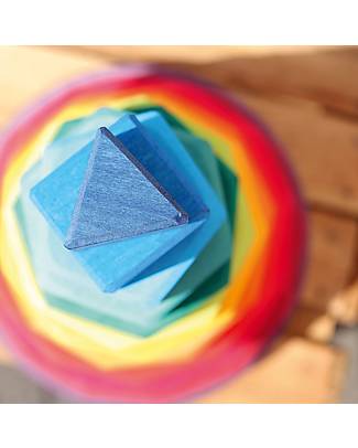 Grimm's Torre Impilabile Geometrica - Multicolor - Legno di Tiglio FSC Giochi Montessoriani