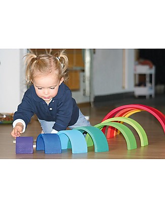 Grimm's Tunnel Arcobaleno - 12 pezzi - Grande, 38 cm Attività Montessori