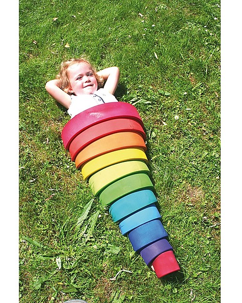 Grimm's Tunnel Arcobaleno - 12 pezzi - Grande, 38 cm Giochi Montessoriani