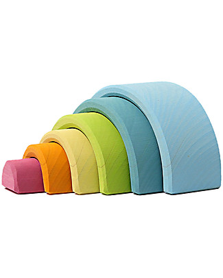 Grimm's Tunnel Arcobaleno - Colori Pastello - 6 pezzi Construzioni In Legno