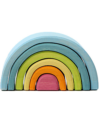 Grimm's Tunnel Arcobaleno - Colori Pastello - 6 pezzi Construzioni In Legno
