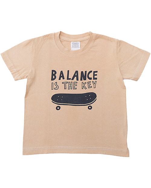 Growing Together T-Shirt Balance Is The Key  - Beige Castagno - Cotone Bio e Tinte Naturali T-shirt