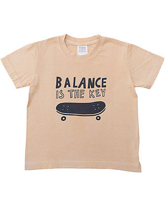 Growing Together T-Shirt Balance Is The Key - Beige Castagno - Cotone Bio e Tinte Naturali T-shirt