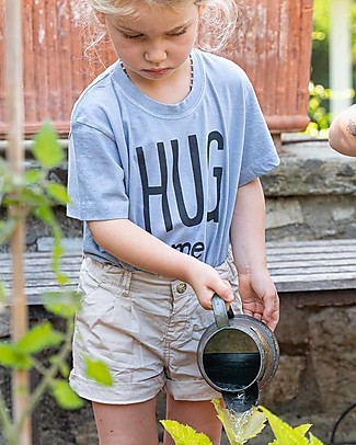 Growing Together T-Shirt Hug Me - Azzurro - Cotone Bio e Tinte Naturali T-shirt
