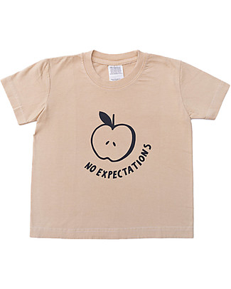 Growing Together T-Shirt No Expectations - Beige Castagno - Cotone Bio e Tinte Naturali T-shirt