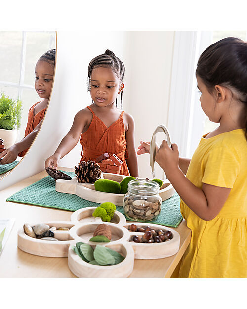 Guide Craft Gioco 3 Vassoi di Smistamento - Naturale - Classifica e Suddividi gli Oggetti Giochi Sensoriali_