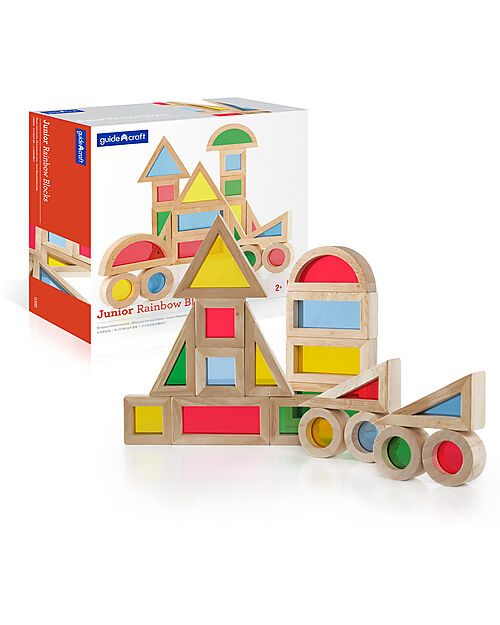 Guide Craft Set 20 Blocchi Arcobaleno Junior - Colori Primari - Apprendimento STEM Giochi Sensoriali_