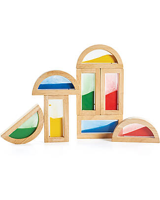 Guide Craft Set 8 Blocchi Arcobaleno - Sabbia Colorata - Apprendimento STEM Giochi Sensoriali_