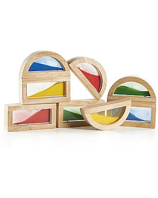 Guide Craft Set 8 Blocchi Arcobaleno - Sabbia Colorata - Apprendimento STEM Giochi Sensoriali_