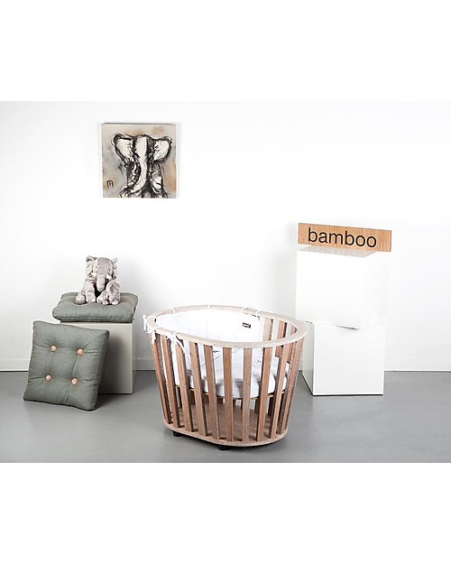 Guum Barcelona Miniguum, Culla Trasformabile in Legno, Bambù - Diventa cesto portagiochi o tavolino! Culle e Ceste