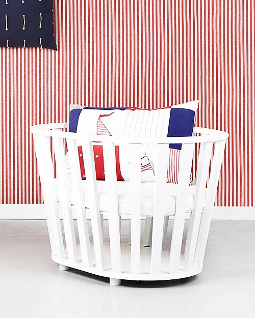 Guum Barcelona Miniguum, Culla Trasformabile in Legno, Bianco - Diventa cesto portagiochi o tavolino! Culle e Ceste