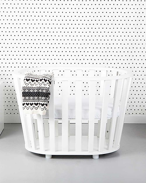 Guum Barcelona Miniguum, Culla Trasformabile in Legno, Bianco - Diventa cesto portagiochi o tavolino! Culle e Ceste