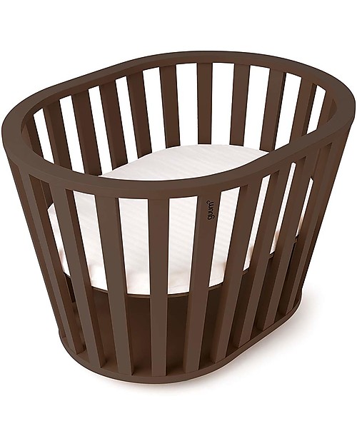 Guum Barcelona Miniguum, Culla Trasformabile in Legno, Cioccolato - Diventa cesto portagiochi o tavolino! Culle e Ceste