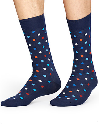 Happy Socks Calzini Adulti Blu Marino, Pois - Cotone Elasticizzato Calzini