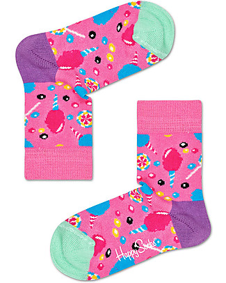 Happy Socks Calzini Bimba Rosa, Dolcetto - Cotone Elasticizzato Calzini