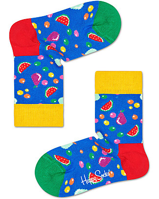 Happy Socks Calzini Bimbo Blu, Frutta - Cotone Elasticizzato Calzini