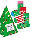 Happy Socks Pacco Regalo Bimbo - 3 Paia di Calzini Natalizi Calzini