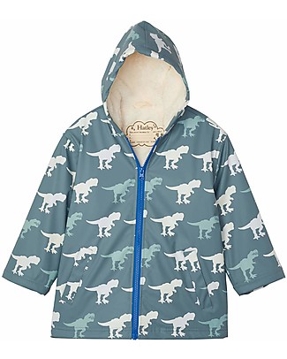 Hatley Giacca Impermeabile Colour Changing - T-Rex - Cambia colore con la pioggia! Giacche