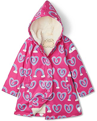 Hatley Giacca Sherpa Impermeabile - Twisty Rainbow Hearts - Calda e Impermeabile Cappotti