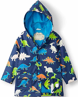 Hatley Impermeabile Colour Changing - Linework Dinos - Cambia Colore con la Pioggia! Giacche