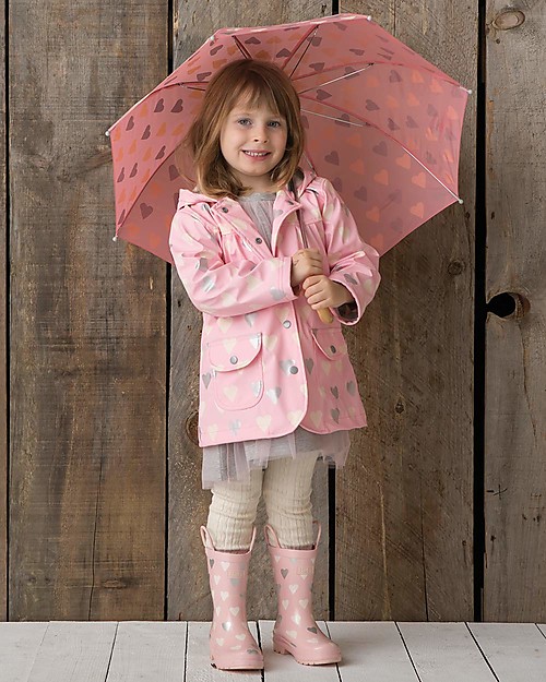 Hatley Impermeabile Foderato, Cuori Metallici - Senza PVC! Impermeabili