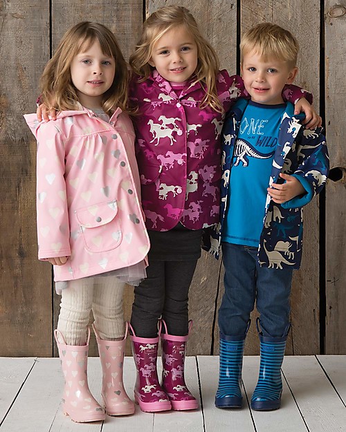 Hatley Impermeabile Foderato, Cuori Metallici - Senza PVC! Impermeabili