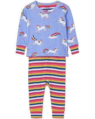 Hatley Pigiama Baby Maniche Lunghe con Applique - Unicorni Arcobaleno - 100% cotone bio Pigiami