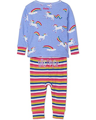 Hatley Pigiama Baby Maniche Lunghe con Applique - Unicorni Arcobaleno - 100% cotone bio Pigiami
