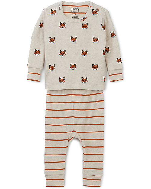Hatley Pigiama Baby Maniche Lunghe con Applique, Volpe  - 100% cotone bio Pigiami