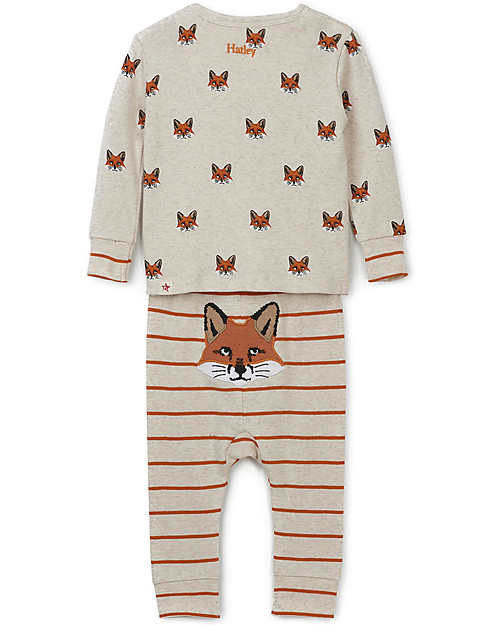 Hatley Pigiama Baby Maniche Lunghe con Applique, Volpe  - 100% cotone bio Pigiami