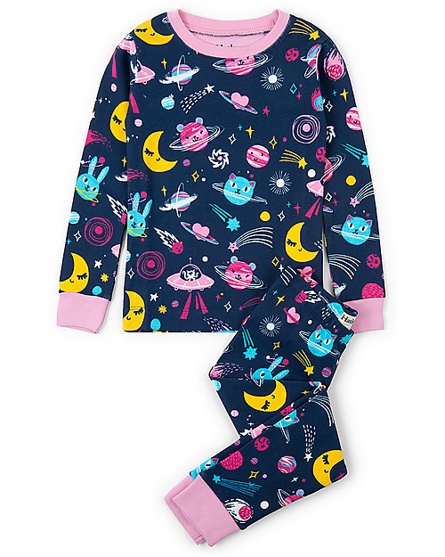 Hatley Pigiama Maniche Lunghe, Animali nello Spazio - 100% cotone bio Pigiami