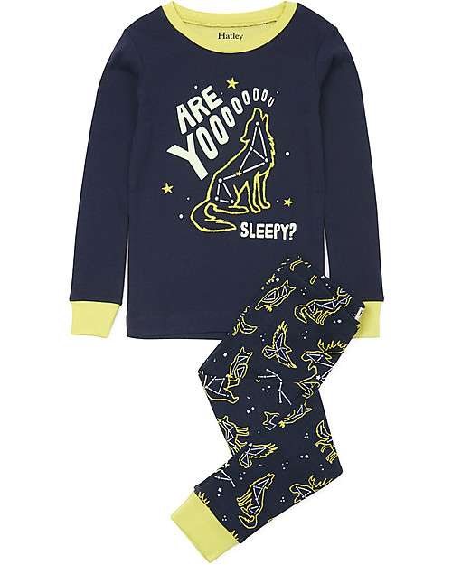 Hatley Pigiama Maniche Lunghe con Applique, Costellazione - 100% cotone bio Pigiami