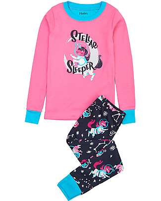 Hatley Pigiama Maniche Lunghe con Applique, Spazio Incantato - 100% cotone bio Pigiami